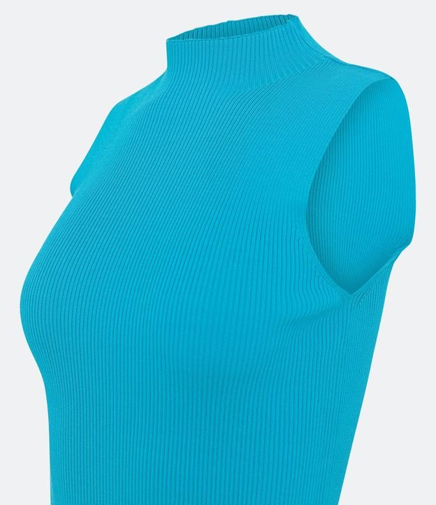 Blusa Musculosa Básica de Punto con Cuello Alto 2