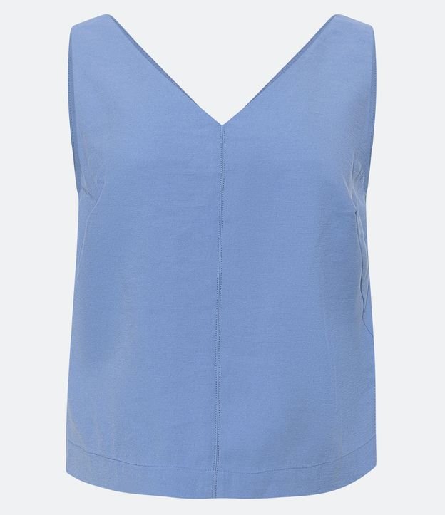 Blusa sin Manga en Liocel con Escote V y Pence na sisa