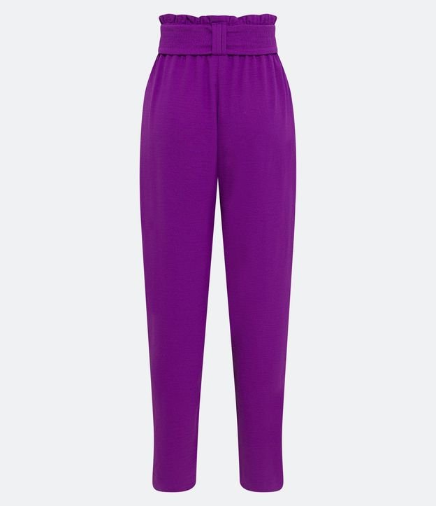 Pantalón Pantacourt Texturizado con Cinturón de Tela Pespuntado 6