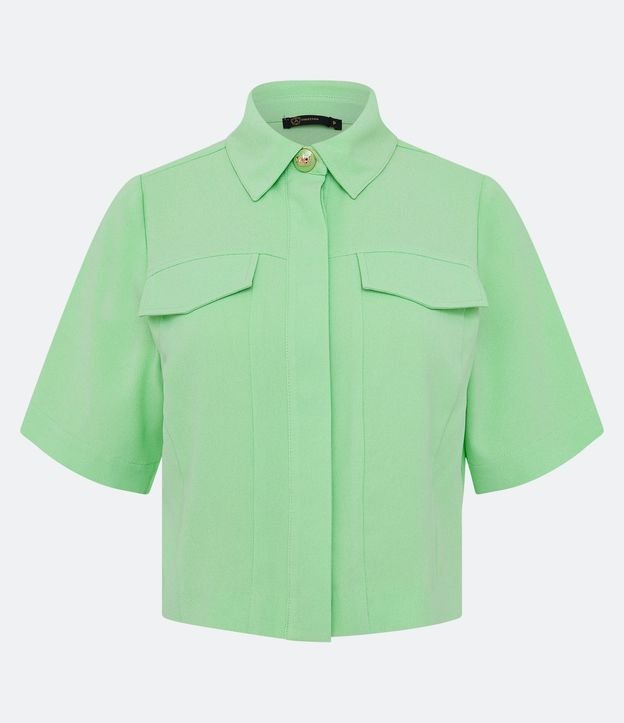 Camisa Manga Corta en Crepé con Solapas 5