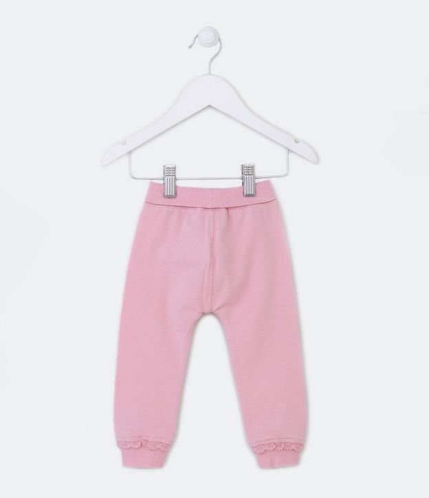Pantalones Infantiles con Cintura Doblada y Lazo Aplicado - Talle RN a 18 meses 3