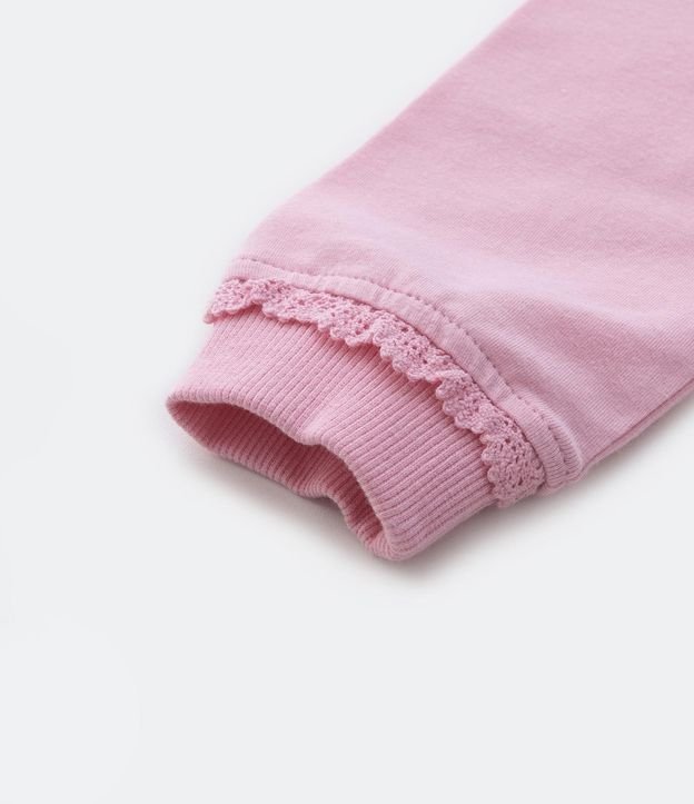 Pantalones Infantiles con Cintura Doblada y Lazo Aplicado - Talle RN a 18 meses 4