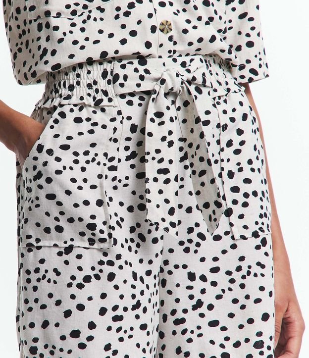 Short Runner Cintura Média en Viscolino con Estampa de Lunares 4