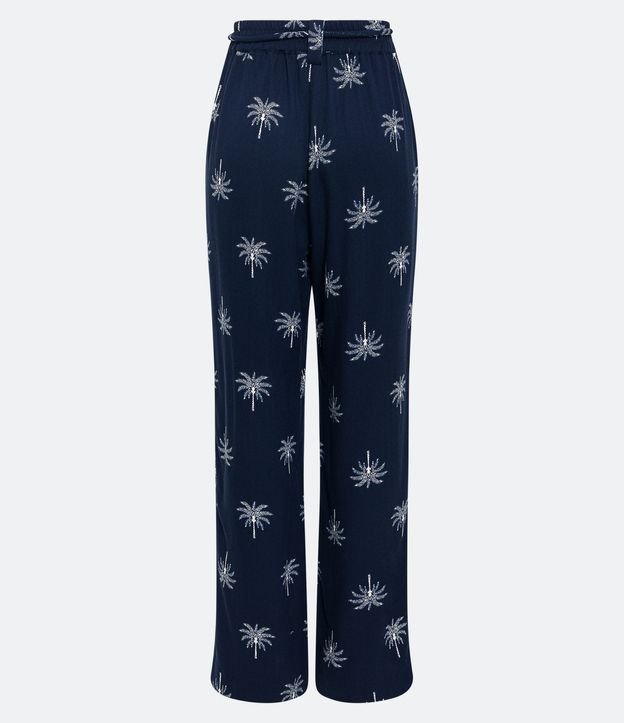 Pantalón Recto en Viscosa Twill con Cintura Mediana y Estampada de Cocoteros 7