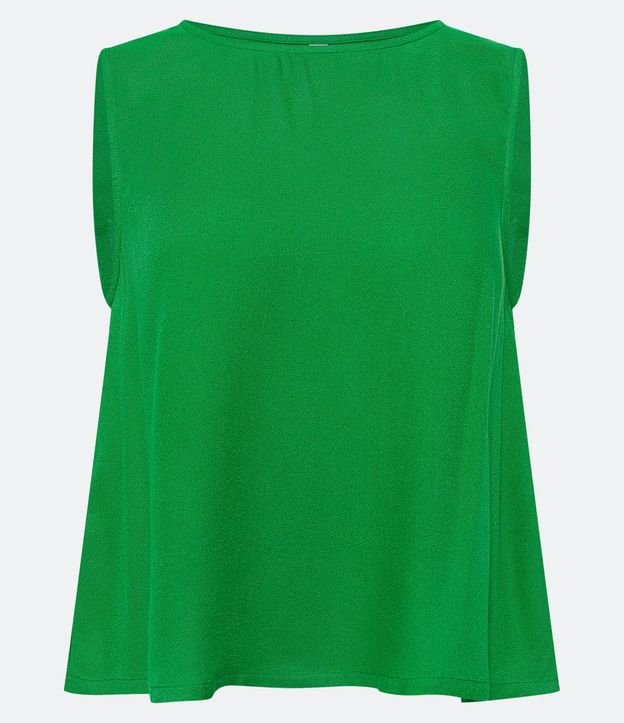 Blusa Musculosa en Crepé con Escote Redondo 5