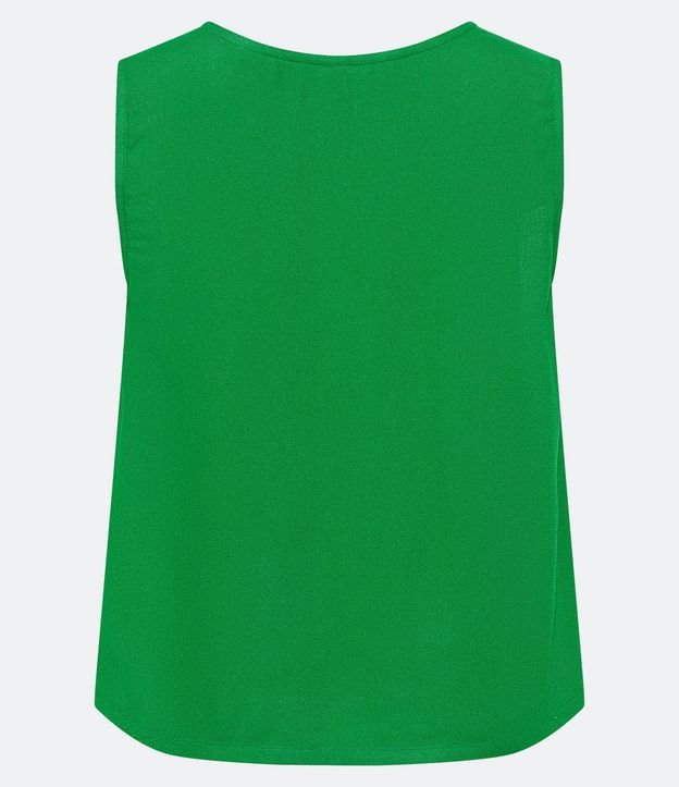 Blusa Musculosa en Crepé con Escote Redondo 6