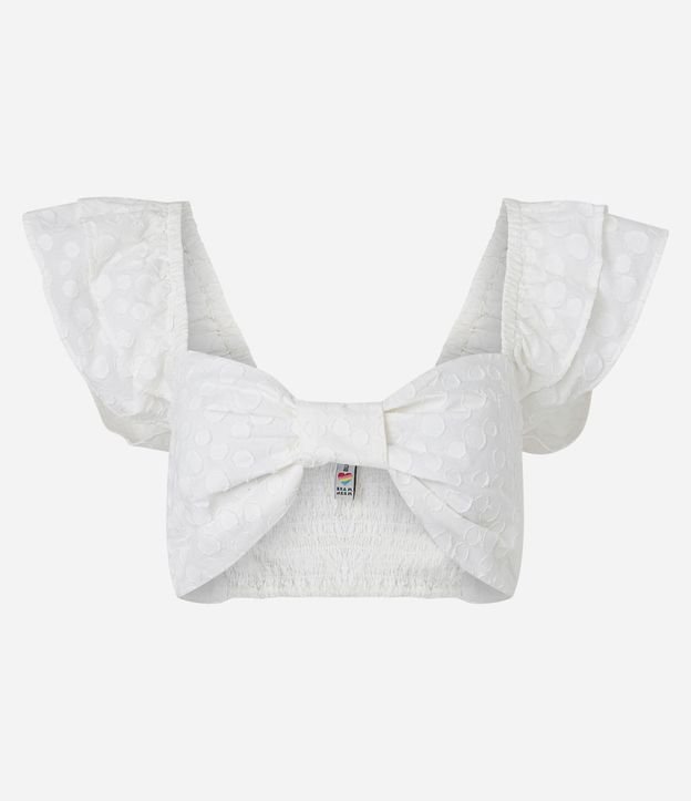 Top con Textura de Lunares y Nudo Delantero 5