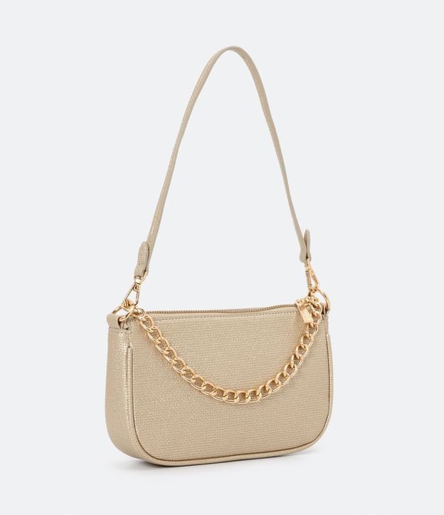Cartera Shoulder Baguette con Correa de Hombro y Detalle en Cadena 4