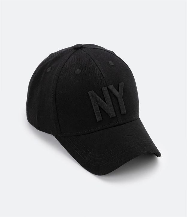 Gorra Ala Curva de Algodón Bordado New York 2