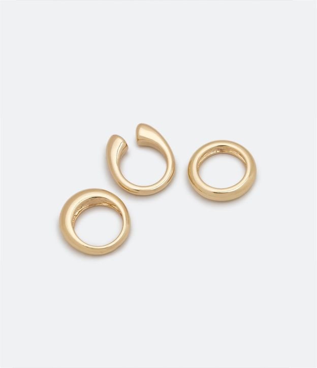 Kit 03 Anillos de Metal Bold en Diferentes Formas