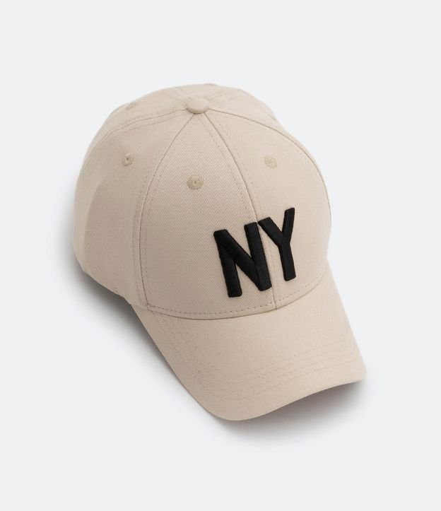 Gorra Ala Curva de Algodón Bordado New York 2