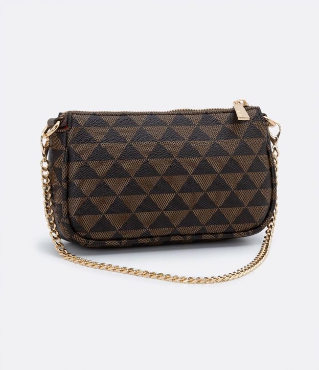 Bolsa Transversal en PU con Estampa Triángulo y Breteles en Cadena 3
