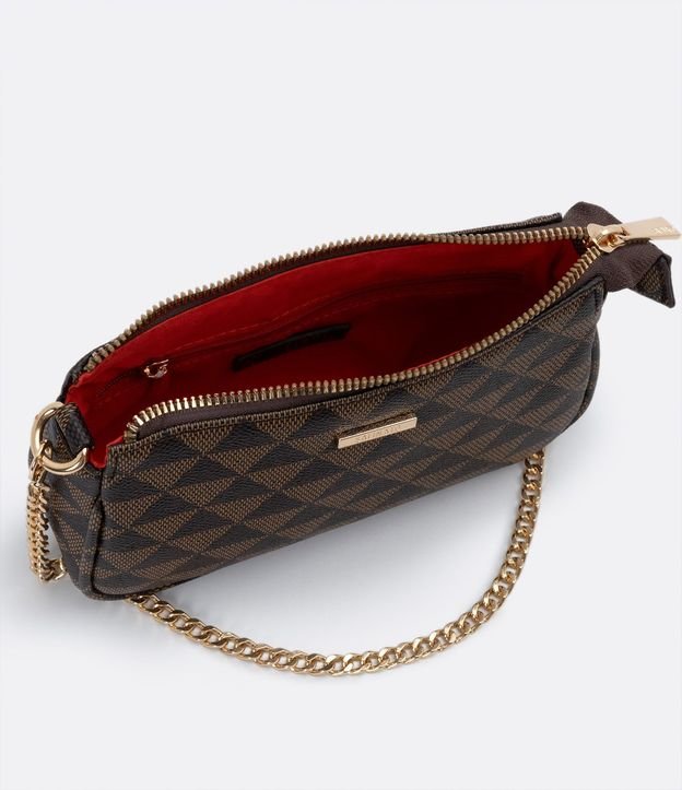 Bolsa Transversal en PU con Estampa Triángulo y Breteles en Cadena 5