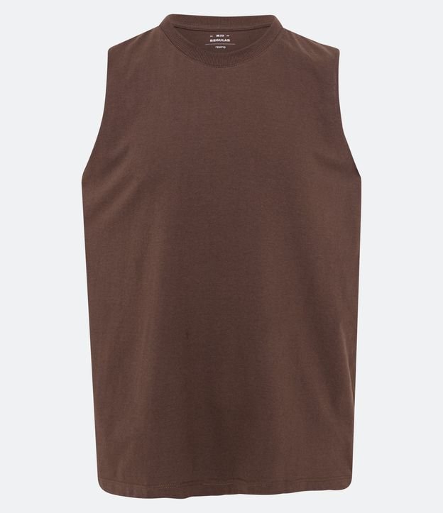 Musculosa en Algodón con Cuello Redondo y Tag en el Bajo 5