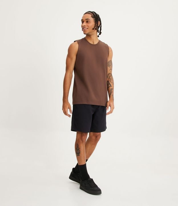 Musculosa en Algodón con Cuello Redondo y Tag en el Bajo 2