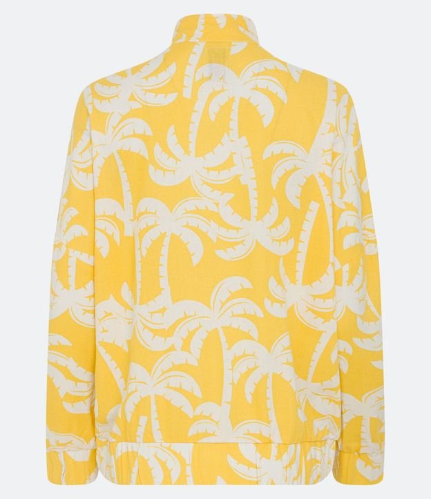 Campera Alargada en Lino con Estampado de Cocoteros 3