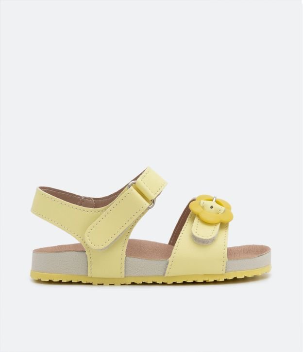 Sandalia Infantil en PU con Velcro y Hebilla de Flor - Talle 20 al 27 2