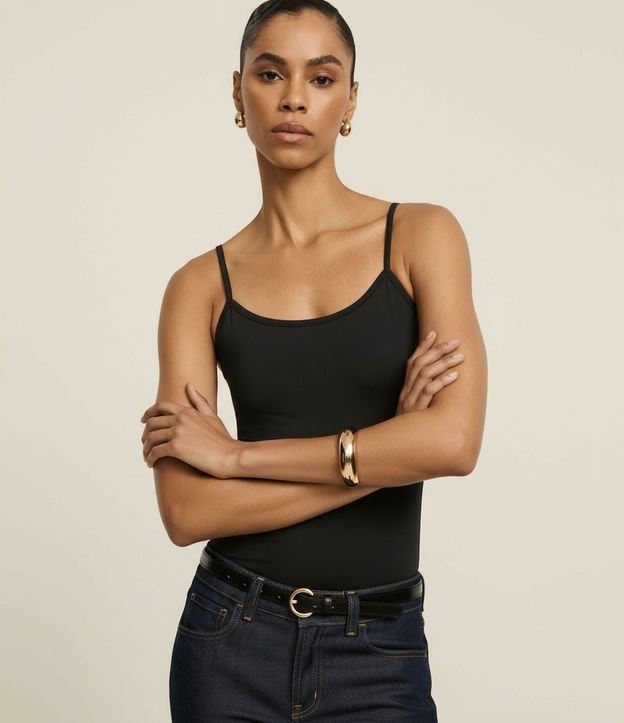 Blusa Musculosa Básica en Poliamida con Breteles Finos 8