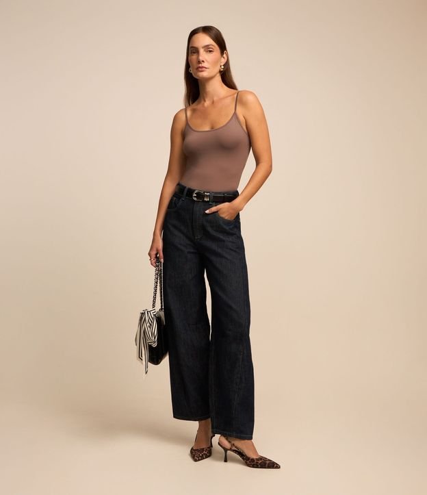 Blusa Musculosa Básica en Poliamida con Breteles Finos 2