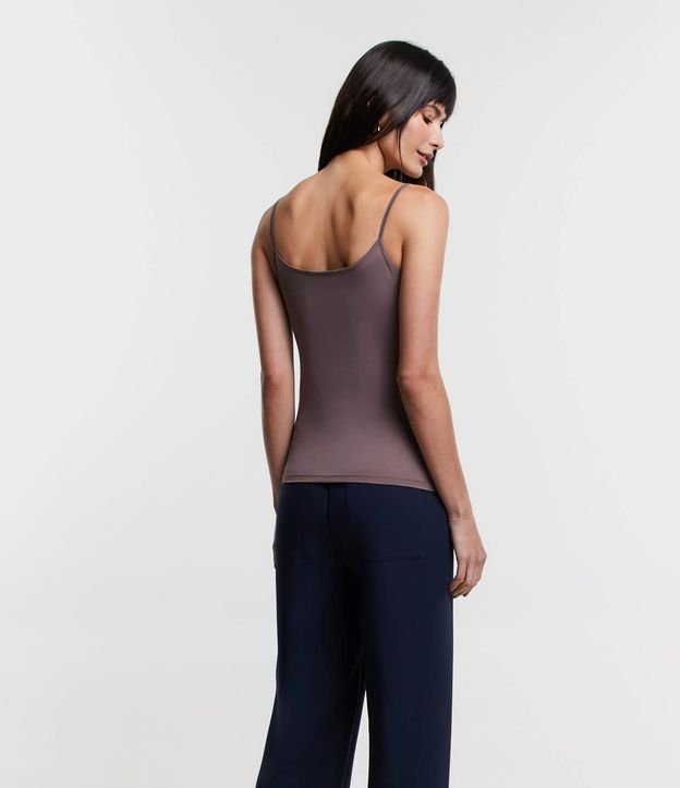Blusa Musculosa Básica en Poliamida con Breteles Finos