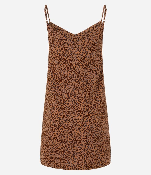 Vestido Corto en Viscosa Estampada Animal Print 6