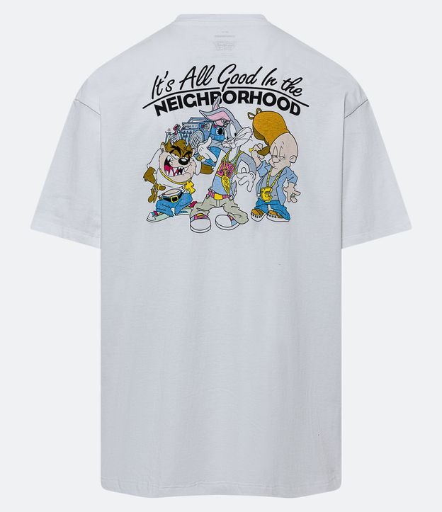 Remera Relaxed en Media Malla con Estampa Looney Tunes Trap 2
