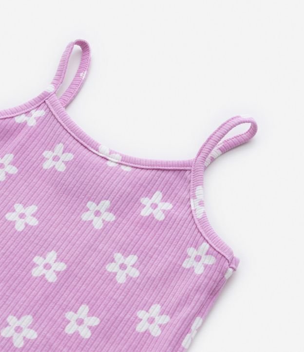 Blusa Musculosa Infantil Acanalada con Estampa de Margaritas - Talle 1 a 5 años 4