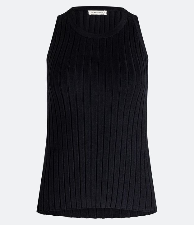 Blusa Musculosa en Tejido de Punto Acanalada con Tirante Ancho 5