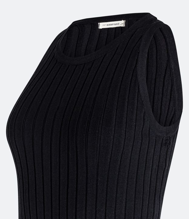 Blusa Musculosa en Tejido de Punto Acanalada con Tirante Ancho 6