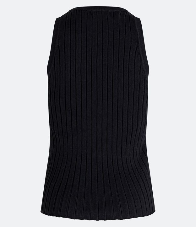 Blusa Musculosa en Tejido de Punto Acanalada con Tirante Ancho 7