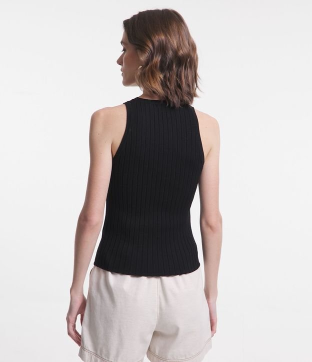 Blusa Musculosa en Tejido de Punto Acanalada con Tirante Ancho 3