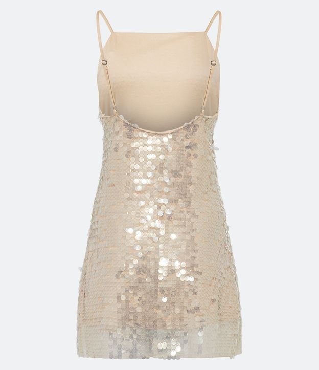 Vestido corto en Lentejuela Metalizado y Breteles Finos 13