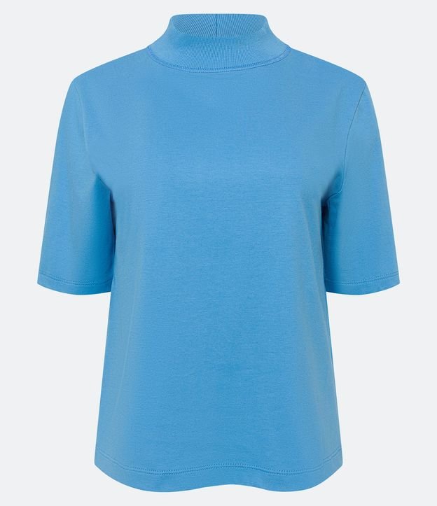 Blusa en Algodón con Cuello Alto y Manga Corta 6