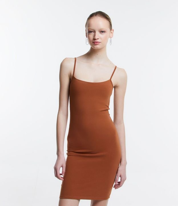 Vestido Corto en Algodón con Breteles Finos