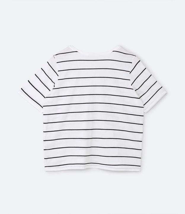 Blusa en Algodón Rayada con Cuello V Curve & Plus Size 6