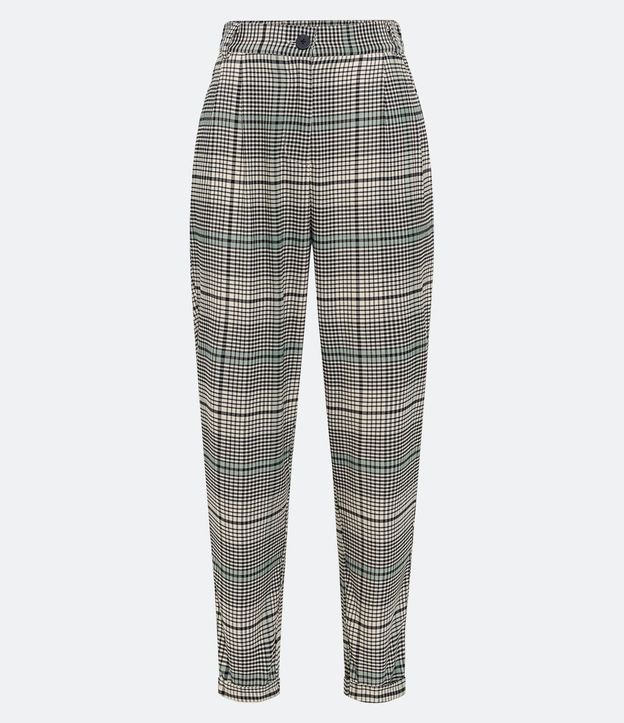 Pantalón Carrot en Sastrería de Cuadros con Bolsillos 5