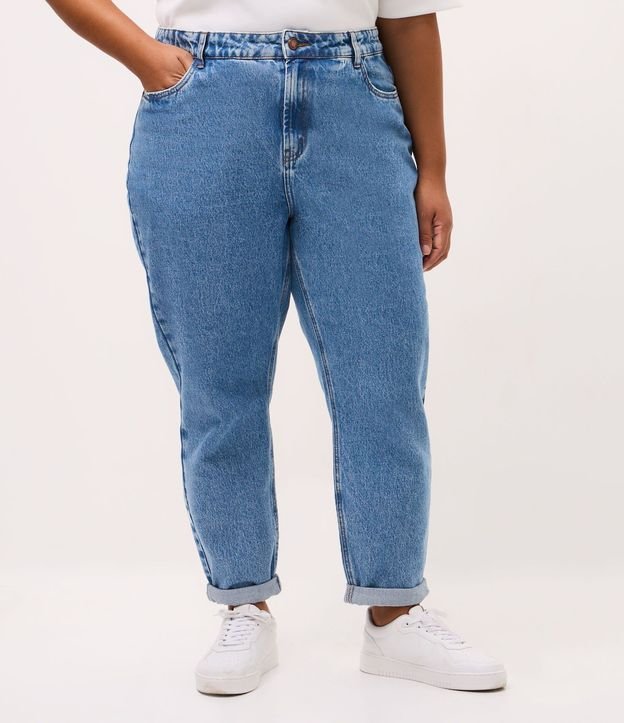 Pantalón Mom Jeans con Lavado Marmól Curve & Plus Size 2