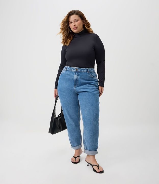 Pantalón Mom Jeans con Lavado Marmól Curve & Plus Size