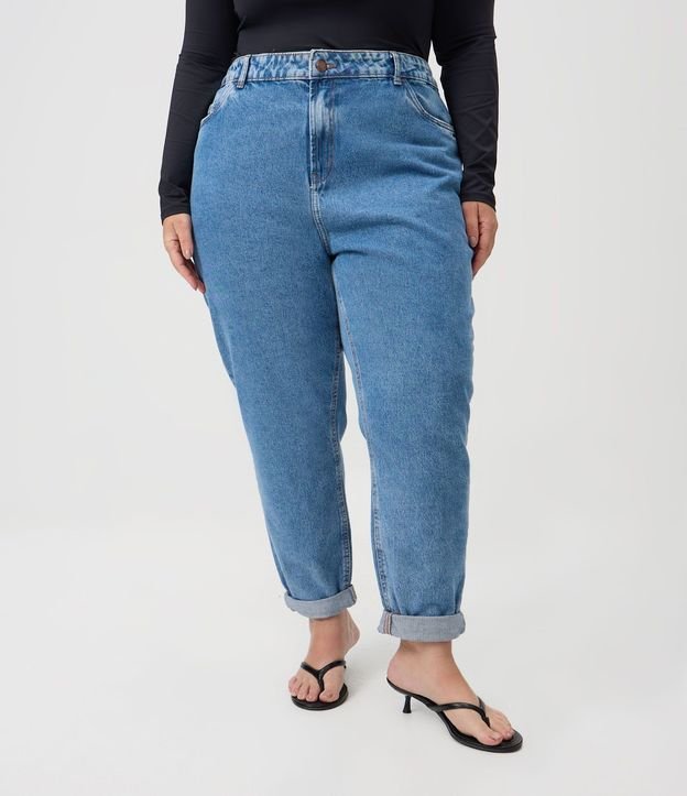 Pantalón Mom Jeans con Lavado Marmól Curve & Plus Size 2