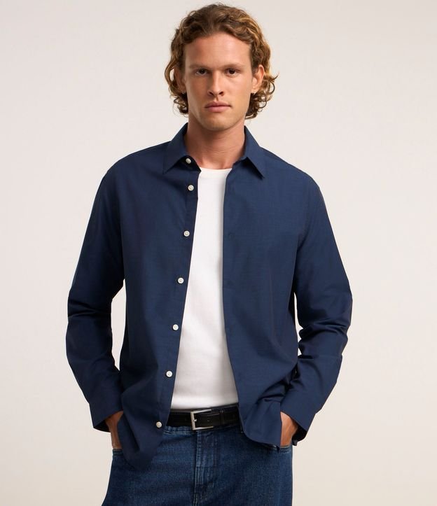 Camisa Regular Básica en Algodón con Manga Larga 1