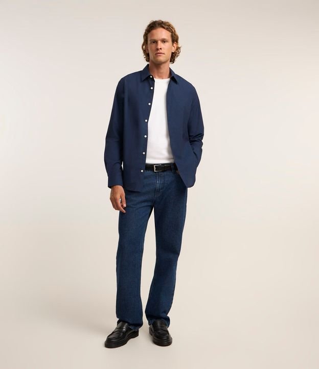 Camisa Regular Básica en Algodón con Manga Larga 3