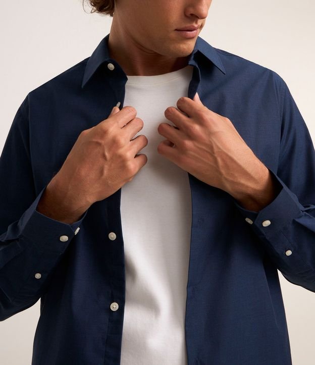 Camisa Regular Básica en Algodón con Manga Larga 4