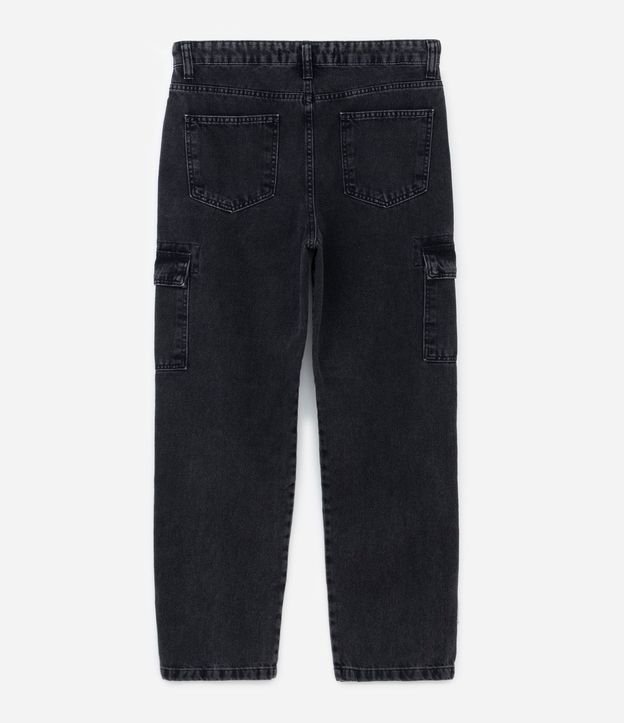 Pantalón Baggy Jeans con Bolsillos Cargo Laterales 5