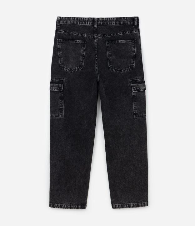 Pantalón Baggy Jeans con Bolsillos Cargo Laterales 7