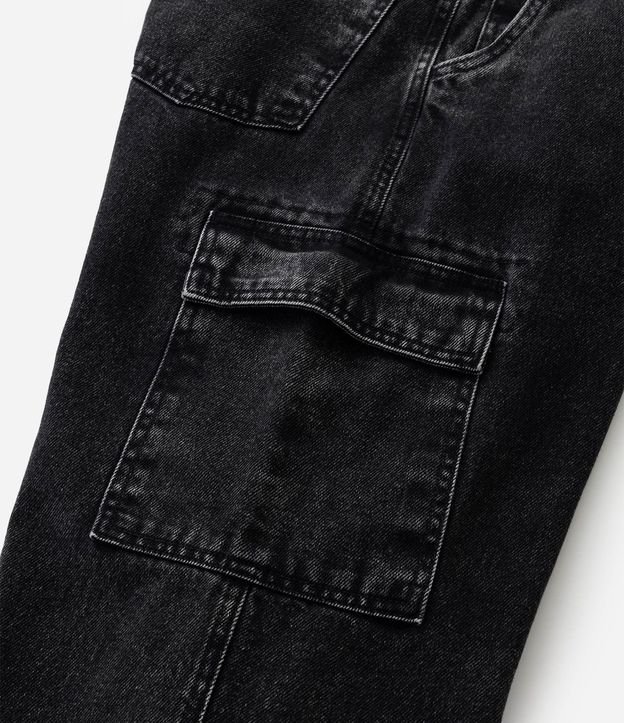 Pantalón Baggy Jeans con Bolsillos Cargo Laterales 9