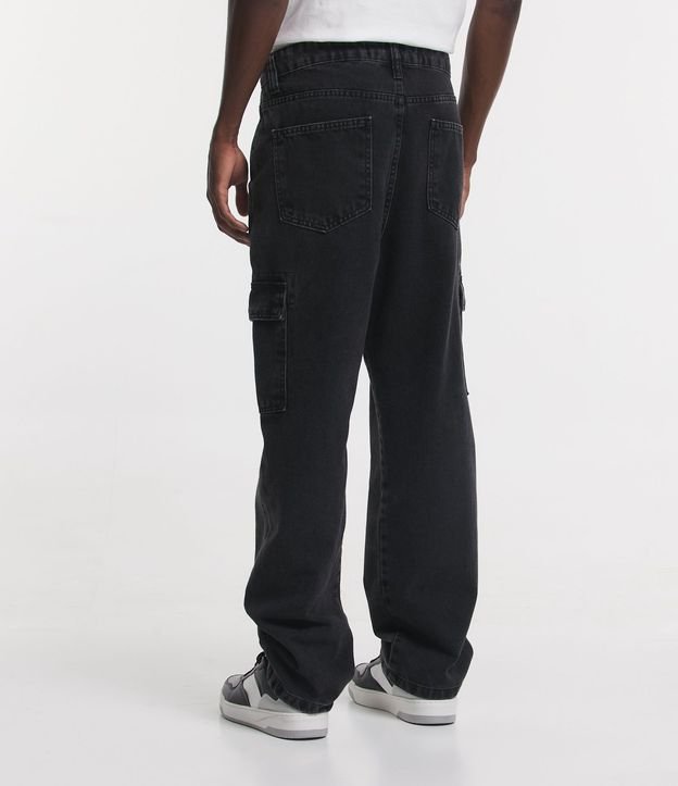 Pantalón Baggy Jeans con Bolsillos Cargo Laterales 3