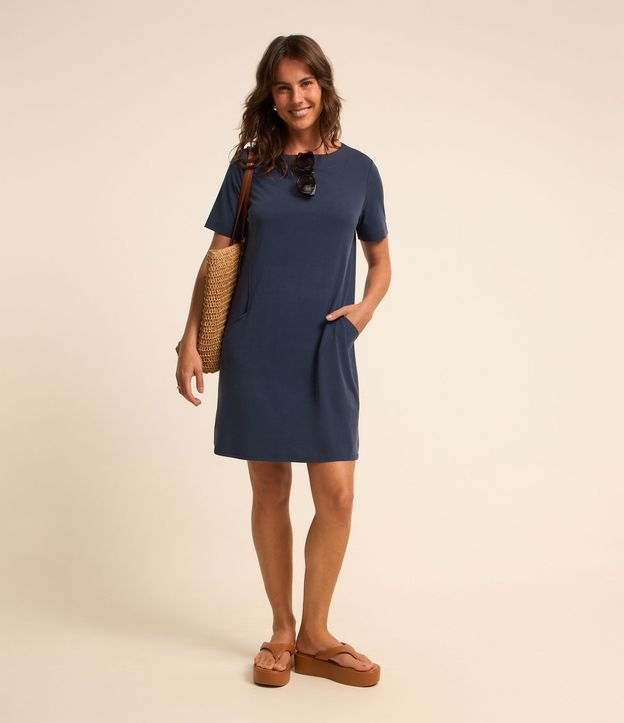 Vestido T-Shirt en Media Malla con Bolsillos 2