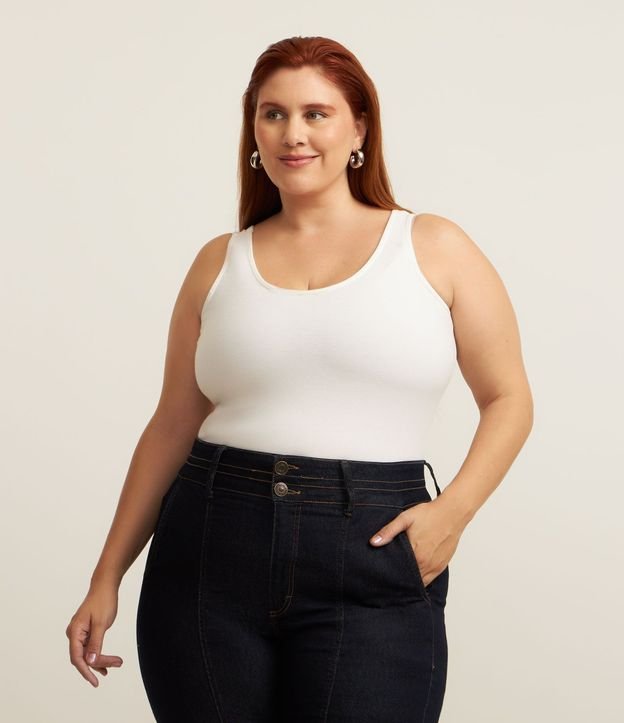 Blusa Musculosa en Poliamida con Breteles Anchos Curve & Plus Size