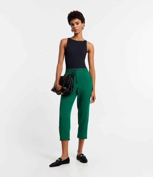 Pantalón Fluido con Cintura Elástica y Lazo