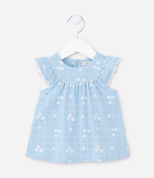 Conjunto Infantil con Volados y Estampado de Cuadros Floral - Talle 0 a 18 meses 2